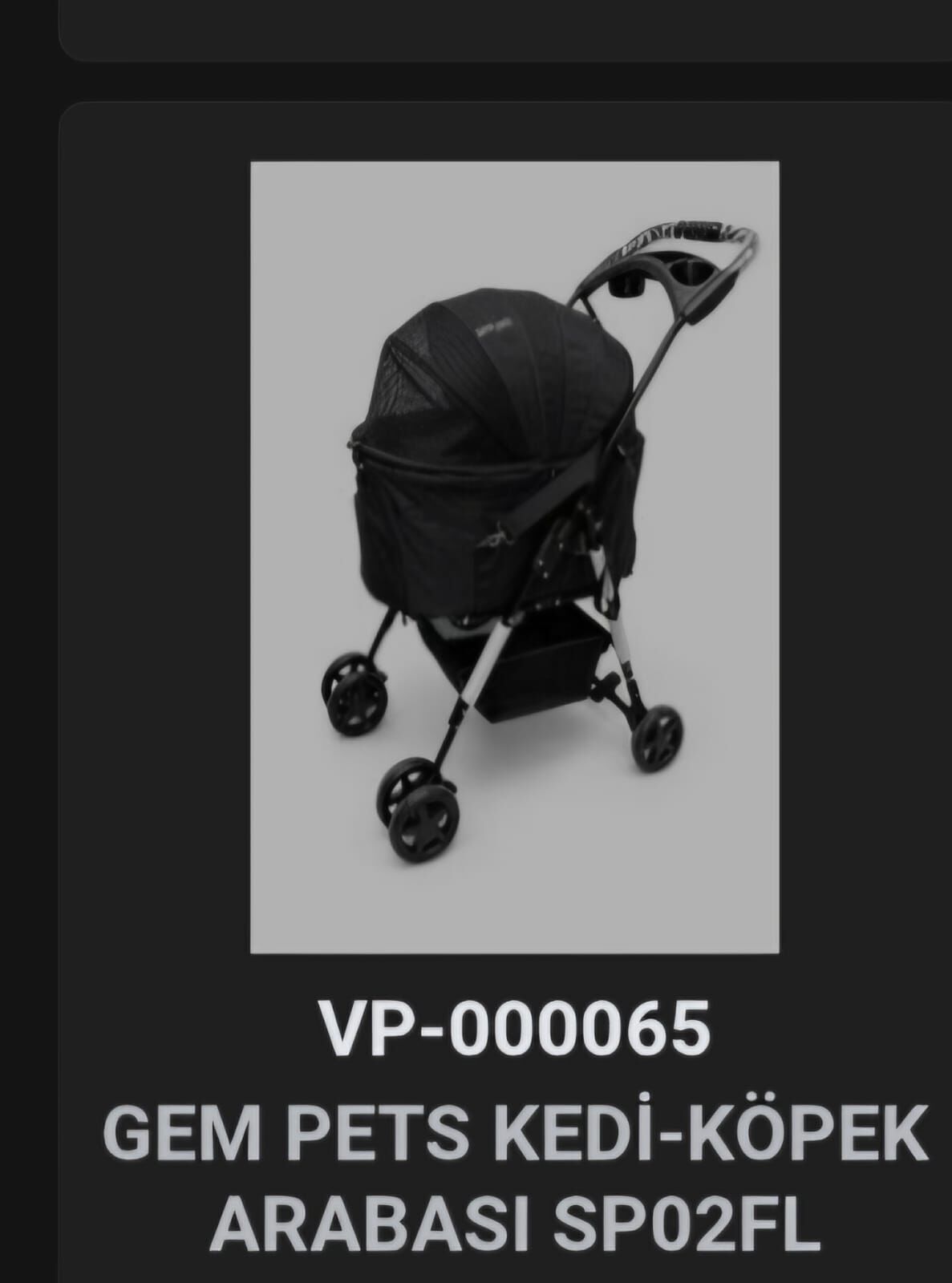 VP-000065 GEM PETS KEDİ-KÖPEK ARABASI SP02FL